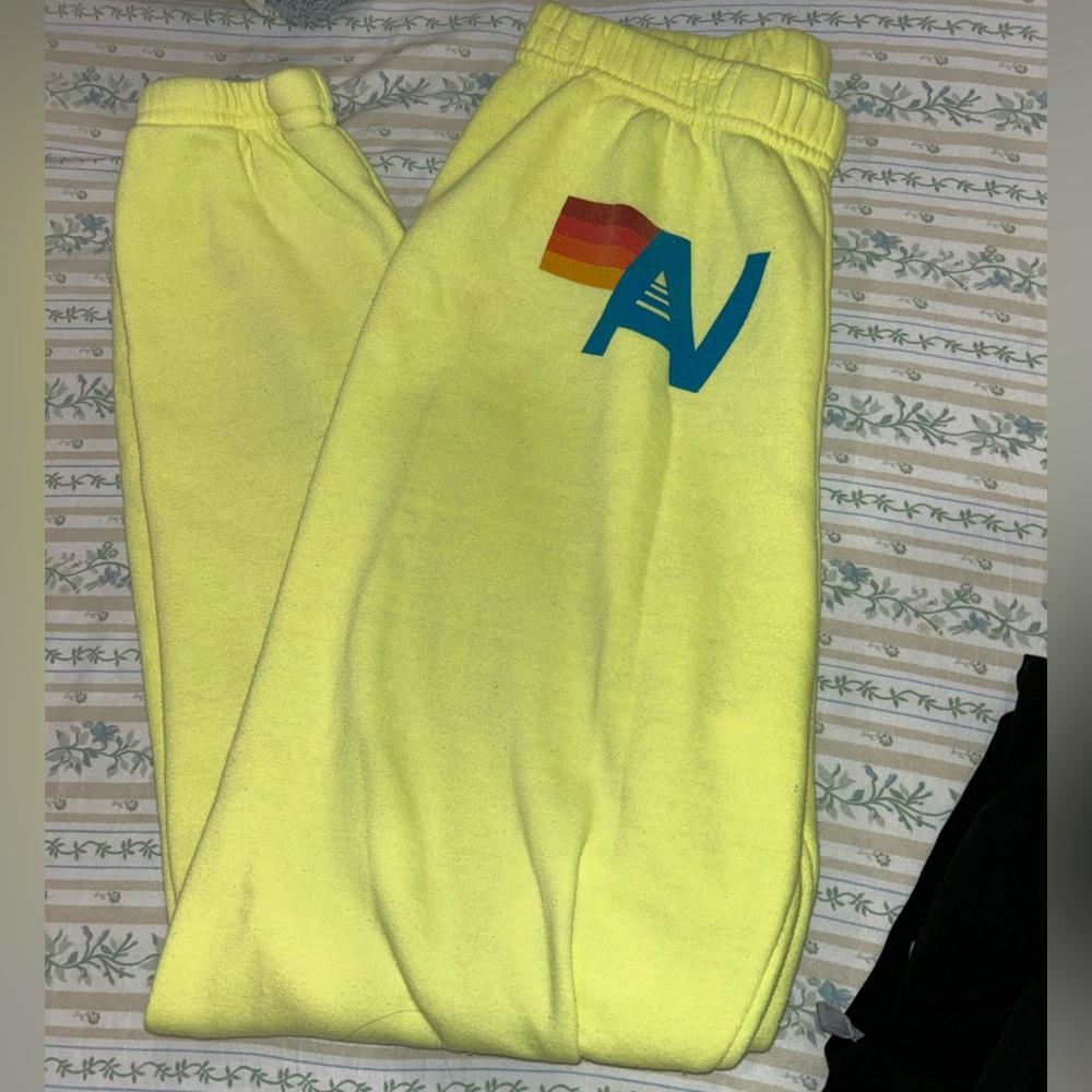 Neon Yellow Aviator Nation Sweatpants